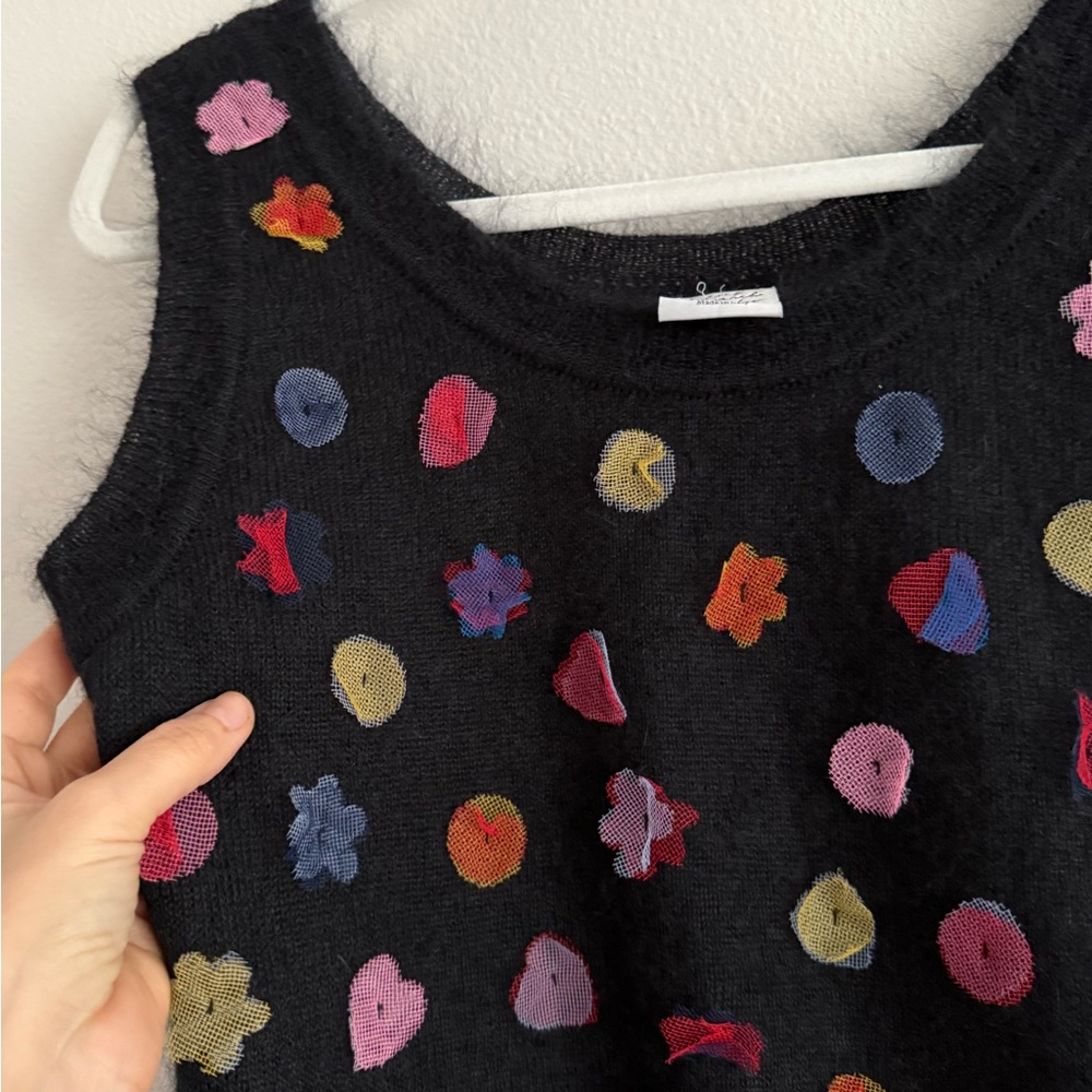 Moschino Cheap & Chic Vintage Y2K Sweater Tank Mohair Blend Floral Detail - Picture 5 of 6
